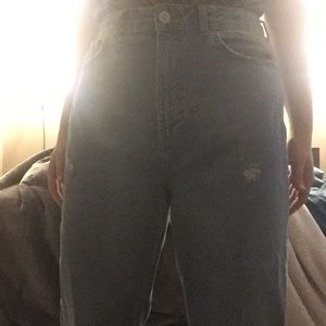 distressed high waisted mom jeans